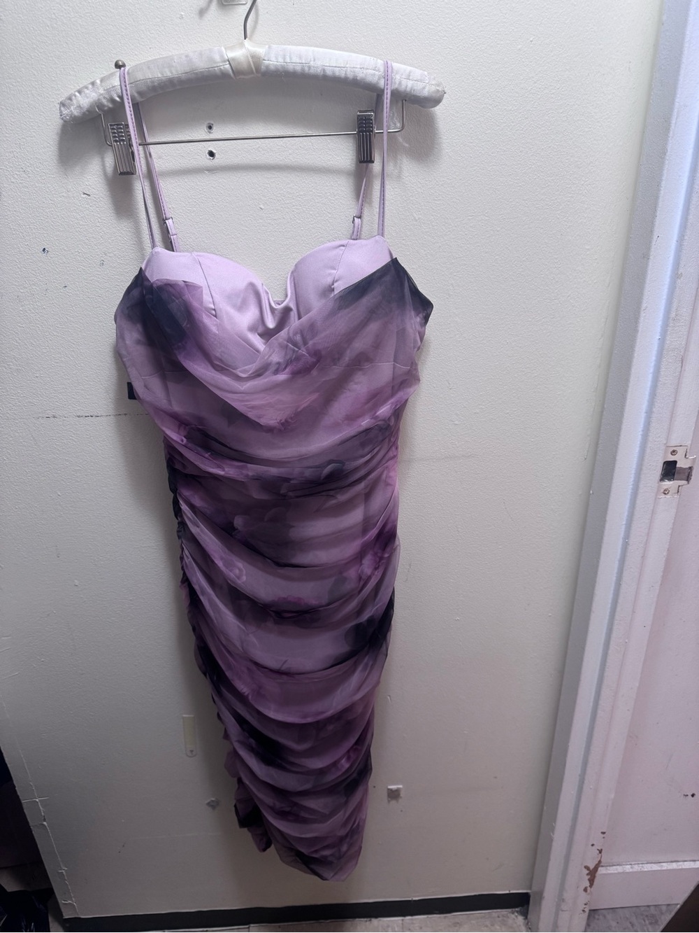 SHEIN Lavender & Deep Purple Ruched Midi Dress size large